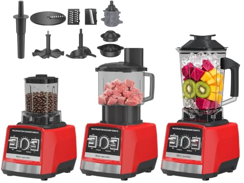 Batidora Profesional 8 en 1, 2000W 3L Potente Batidora con 15 velocidades variables, Función Pulsaciones, limpieza automática, Batidora Eléctrica para Batir Hielo, Batidos y Frappés