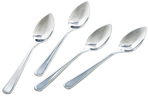 Norpro Stainless Steel Spoons, Set of 4 Grapefruit-Löffel, Edelstahl, 4 Stück, Silber, 6.25 Inch