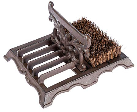 HOMESCAPES Cast Iron Boot Brush & Scraper Heavy Weight Shoe Brush for Indoor and Outdoor Use
