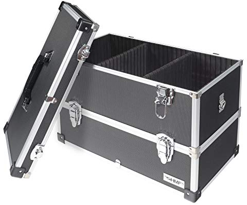 HMF 14660-02 Alu Werkzeugkoffer leer, 2 Etagen, 44 x 32,5 x 24 cm, schwarz