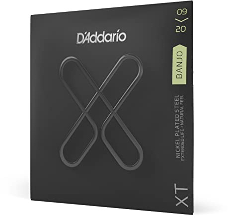 D'Addario XTJ0920, vernickelte XT Stahlseite für Banjo Gitarrensaiten, Light, 09-20