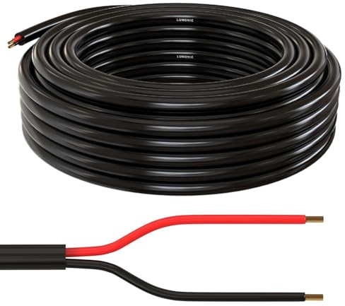 Lumonic 10m FLRYY Câble de véhicule 2x2,5mm² Noir | 2 Fils | Câble de remorque | câble Automobile multiconducteur | Résistant aux huiles et aux carburants, Ignifuge | Basse Tension