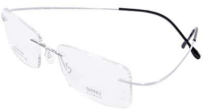 SHINU Titanium Randloser Rahmen MR-7 anti blau Light Kundenspezifische kurzsichtige Brille-NS021(C3,anti blau light lens)