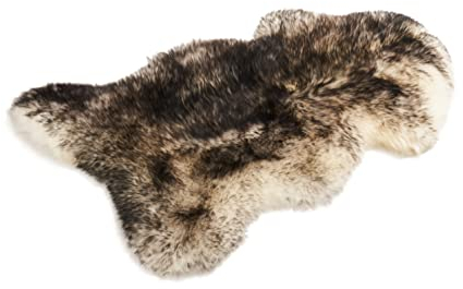 Cakla Lammfell Echt 110-120 cm - Schaffell Echt Groß - Fellteppich Schwarz - Weich und Flauschig - Fell für Stühle und Sofa - Natürliche Lammfell Teppich Wohnzimmer - Deko Schafsfell Felle