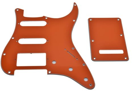 Dopro Strat HSS Gitarre Pickguard ST Back Plate Tremolo Cover für USA/Mexican FD Strat Orange 3-lagig