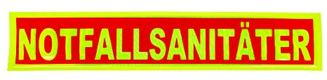 RescPol Rückenschild NOTFALLSANITÄTER negativ rot/gelb 42 x 8cm