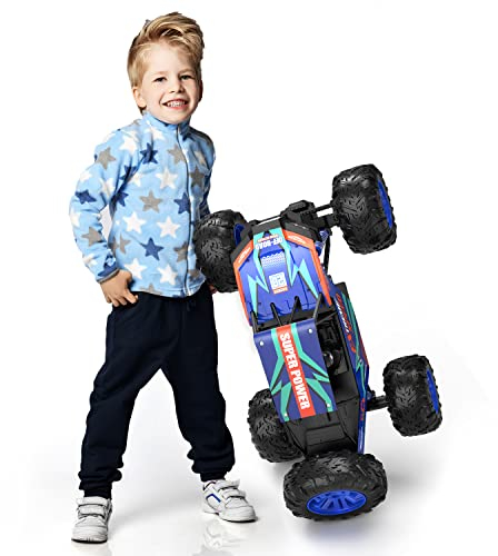 DEERC Große ferngesteuerte Autos 1:8 Off-Road-Monstertruck mit Realistischem Klang, 2,4 GHz 4WD Rock Crawler Spielzeug für jedes Gelände, 2 Batterien für 80 Minuten Spielen