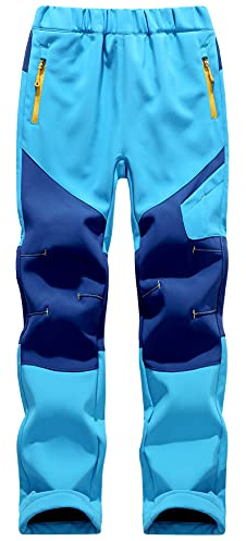 Maeau Softshellhose Kinder Gefüttert Skihose Schneehose Jungen Mädchen Wanderhose Outdoorhose Kinder Wasserdicht Winter Trekkinghose Kinder Regenhose Gefüttert Kinder Arbeitshose Mädchen Jungen