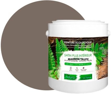 Pittura da parete naturale ecologica aspetto satinato interno Natura - 2,5 L / 33 m², marrone tortora