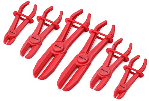DURATECH Schlauch-Abklemmzangen-Satz, Schlauchklemmen Zangen Set, Schlauch Klemmzange zum Abklemmen von Kühlschläuchen, Bremsschläuche, Kraftstoffschläuche, 6-teilig in 3 Größen