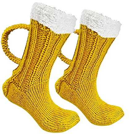 Biersocken Mit Henkel - Biersocken Mit Griff, Bierkrugsocken, Lustige Lange Socken Bunte Biersocken Biersocken Mit Henkel Bierkniestrümpfe Für Männer Und Frauen - Knebelgeschenk Für Bierliebhaber