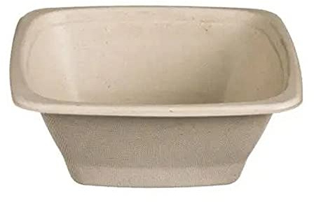Tessera Bio Products QSB1000 - Ensaladera cuadrada de caña de azúcar, color beige, capacidad de 1000 ml, 75 unidades