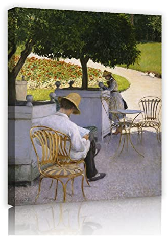 Die Orangenbäume Gemälde Wand Kunst Leinwand Druck Bild für Wohnzimmer Große Gustave Caillebotte Home Schlafzimmer Dekor Modern gerahmt 50x65cm Innenrahmen