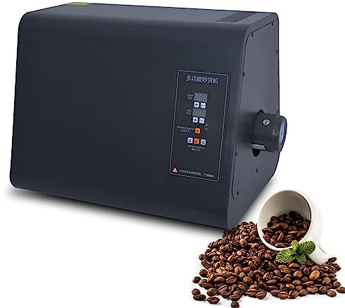 XDLYWUZIQ Electric Coffee Roaster Machine,Multi-Function Food Roaster Stainless Steel Electric Rotation Coffee Roaster Adjustable Temperature & Time Suitable for Coffee, Peanuts, Grain Baking
