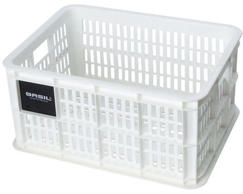 Basil Front Basket Crate S Plastic, Kapazität: 17,5 l U.a. passend für V.R.-Transportträger, geeignet für MIK, Racktime, I-Rack