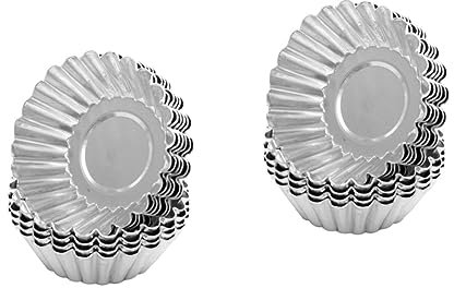 UPKOCH 2 Set Di Antiaderenti in Per Crostate Pirottini Rivestiti in Metallo Facili Da Staccare 20 Pezzi*2