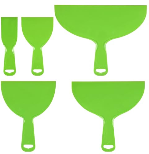 sourcing map Set di raschietti per stucco da 5,1 cm, 10,2 cm, 15,2 cm, 20,3 cm, 25,4 cm, in plastica flessibile, per nastrare cartongesso, pittura, graffio da parete, set 5 in 1