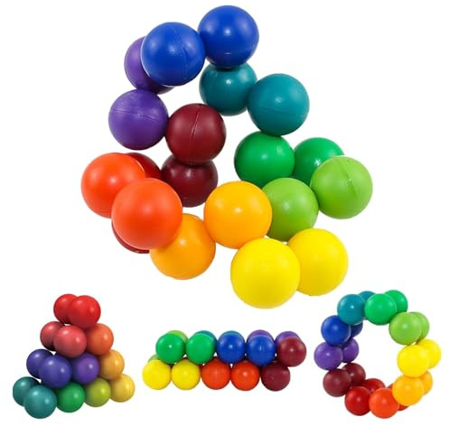 2 Stück Interessant Rainbow Puzzleball Set, Sensorisches Spielzeug für Erwachsene, Stressabbauball zum Stressabbau und zur Verbesserung der Geschicklichkeit