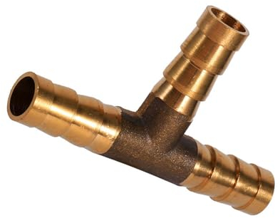 T-Stück-Schlauchverbinder, 6/8/10/12 Mm, Messing, T-Stück, 3-Wege-Kraftstoffschlauch-Verbindungsstück für Druckluft, Öl, Gas, Rohr, Messing-T-Stück (8 mm)
