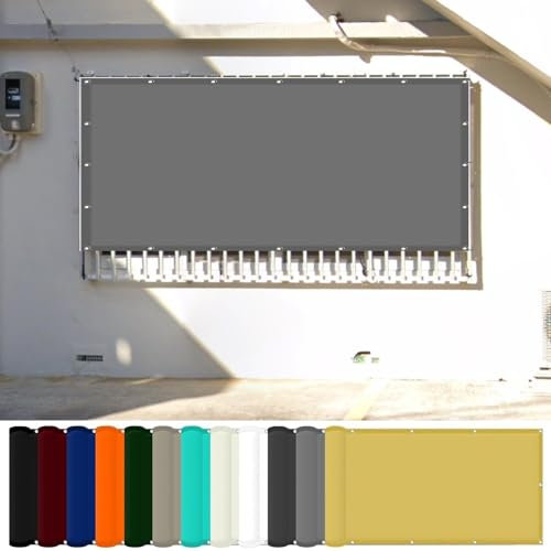 Sonnensegel Quadratisch 0.8 x 4 m Wasserdicht Sonnensegel Balkon Reißfest UV-Schutz nach Mass Polyestergewebe Mit Seil Sonnensegel Sonnenschutz für Camping Schwimmbad, Hellgrau