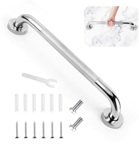 ACWOO Barra de Agarre para Baño, 40 cm Tirador de Baño Antideslizante de Acero Inoxidable, Tirador de Seguridad, Asa de Ducha Asa de Seguridad para Baño, Fijo Asa de Baño para Anciano, Discapacitada