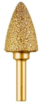 MiJunHD Cabezal de molienda soldado de diamante de 20 mm, tipo puntiagudo, mango redondo de 6 mm, broca de pulido de grano grueso para tallado de piedra de madera, lijado de metal, desbarbado de acero