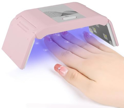 Aoreun Mini UV Lampe für Gelnägel, 36W Tragbare UV Lampe Nägel mit 60s/120s Timer, Faltbare Nagellampe Mini UV LED Nagellampe Lampe für Nägel für Tragbares USB Nagellampe Maniküre, Heimwerker - Rosa