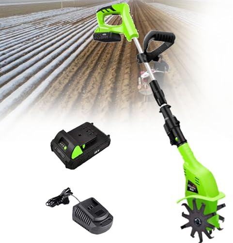 Cordless Cultivator,Electric Tiller Machine,Garden Electric Cultivator,Tines Garden Tiller,for Garden Yard