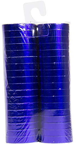 Lot de 36 serpentins - Bleu métallique - Décoration pour fête, anniversaire ou anniversaire de mariage - 2 rouleaux - Décoration de table du Nouvel An