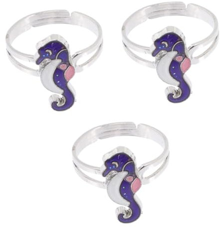 SAFIGLE Seepferd Rinf 3st Farbwechselnder Seepferdchen-ring Damenringe Stimmungsring Temperatur Fingerring -fingerring Meerestier-fingerring Offener Handring Thermochromer Ring Zinklegierung