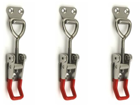 3PCS Adjustable Toggle Clamp,Toggle Latch Unlockable,Quick Release Pull Latch Tools,Stainless Steel Toggle Clamp for Door Cabinet Box Case,122MM