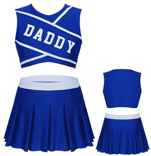 WJnflQN Sexy Cheerleader Costume For Women, Fashionable Cheer Outfit Cheerleading Outfit, Comfortable Cheer Uniforms, Women Cheerleader Outfit For Music Party, Halloween, Mother's Day, Offices