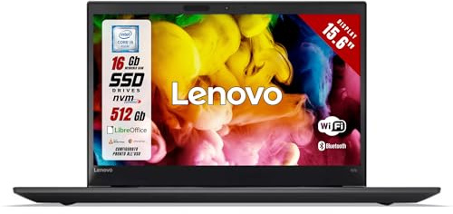 Lenovo ThinkPad, Pc Portatile Intel i5-6300U 2 Core 2.4Ghz, Ram 16Gb SSD 512Gb, Display 15.6 HD, Notebook Pronto all'uso con Libre Office (Ricondizionato)