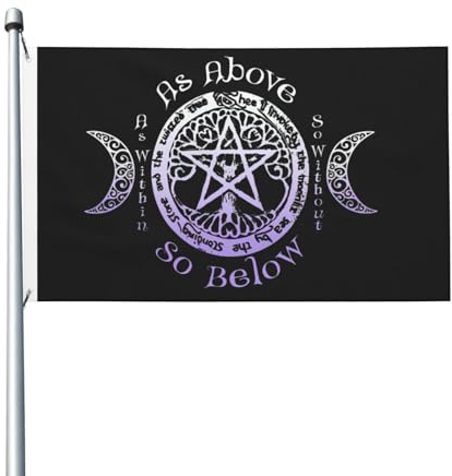 Flagge mit dreifacher Mondgöttin, Wicca, heidnischer Hexe, 90 x 150 cm, großes Außenbanner, doppelt genäht, zum Aufhängen, für den Außenbereich, als Schild, Garten, Rasen, Feiertagsparty, Wanddekorati