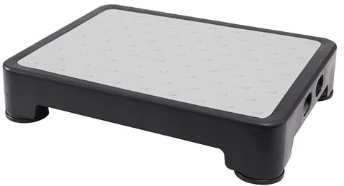 COOL-ANGLE Step Stool for Bed, Bathtub, Car, Kitchen Cabinet – 3.4 Fixed Height with Non-Slip Platform and 6 Anti-Skid Feet – Step Stool for Seniors, Kids, Pregnant Women, Gray