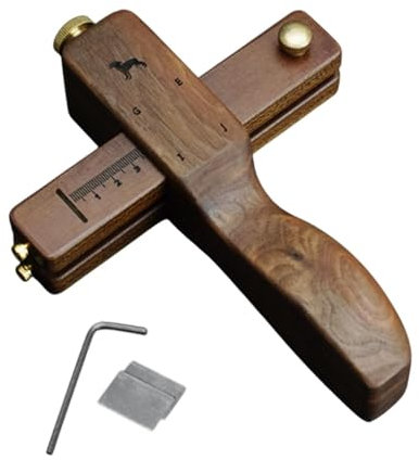 Outil de coupe de bande de cuir en bois et métal fait à la main Fournitures de maroquinerie Sangle réglable pour projets de bricolage