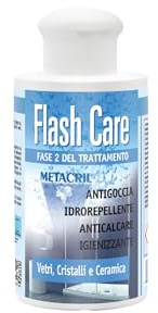 Metacril Flash Care Kit de recharge, traitement anticalcaire hydrofuge à longue durée pour vitres et cristaux