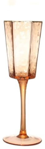 Copa de champán Copa de champán Rosa, 1 Juego de Copas de champán hexagonales de Cristal con Base Alta, Capacidad de 5,24 oz for Festivales Tradicionales Copa Flauta