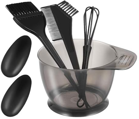 Kit de teinture pour les cheveux, bol de colorants et ensembles de pinceaux, matériau résistant à la chaleur, léger, poignée ergonomique, couverture couleur lisse, outils lavables, collection complète