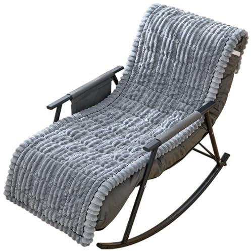 Levoberg Funda de sillón reclinable de peluche antideslizante, gruesa, funda para silla de lactancia, cubierta de silla reclinable interior con banda elástica para salón, habitación, gris claro