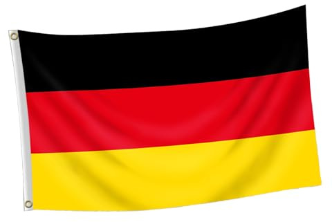 Deutschland Flaggen 90 X 150 Cm,Deutschlandfahne Deutscher Deutschlandflagge,Kräftige Farben Unterstützer Deutsche für Eurovision Bar Party Deko für Fußball Em Wm Euro Nationaltag Partydeko