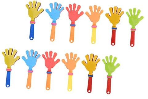GLEAVI Matracas Pequeñas de Colores para Fiestas, Generadores de Ruido de Plástico, Aplaudidores Ligeros, para Jóvenes y Adultos, Uso en Eventos Deportivos y Celebraciones, Pack de 12 Piezas
