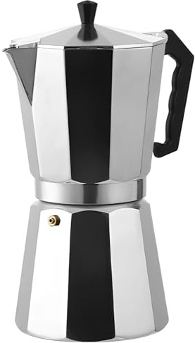 Packool 14 koppar aluminium moka gryta, klassisk espresso kaffebryggare, åttkantig spishäll perkolator för gas eller elektrisk spis, värmebeständigt handtag, italiensk och kubansk kaffebryggning