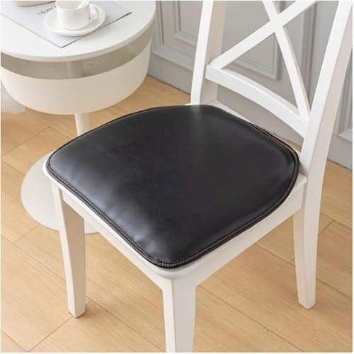 Cuscino Per Sedia Da Cucina In Pelle - Set Da 1, 2 O 4 - Forma A U Impermeabile E Antiscivolo Con Fissaggi, Per Cucina E Sala Da Pranzo(Noir,4pc:40x43cm/16x17)