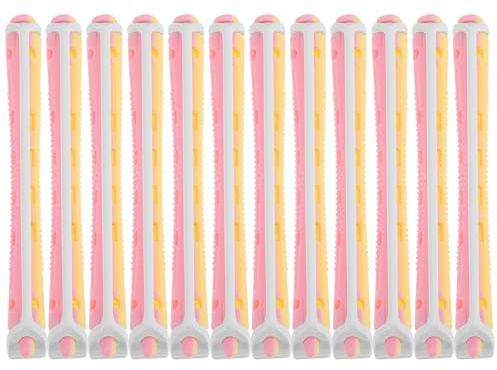 LOORGVEL Bigodini Flessibili in Plastica per Permanente da Donna Set da 12 Pezzi Multicolore Leggeri e Portatili Adatti a Chioma Lunghi e Corti Arricciacapelli per Styling Facile e