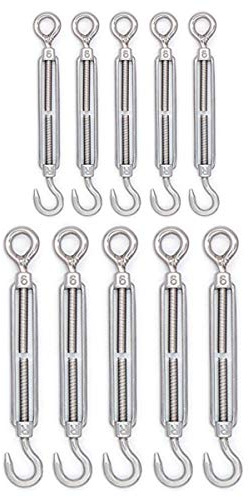 10 stücke M6 Spannschlösser Beste 304 Edelstahl OC Haken Auge Drahtseil Spannung-M6