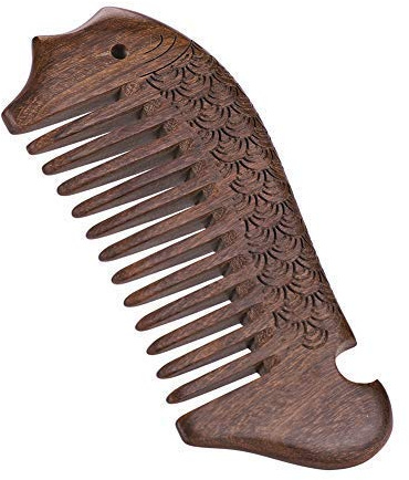 Kamm unisex aus Sandelholz antistatisch bequem Taschenkamm glätten für Damen Herren Kinder Holzkamm Natur Bartkamm langes dickes dünnes lockiges nasse Haare Haarkamm Massage klein