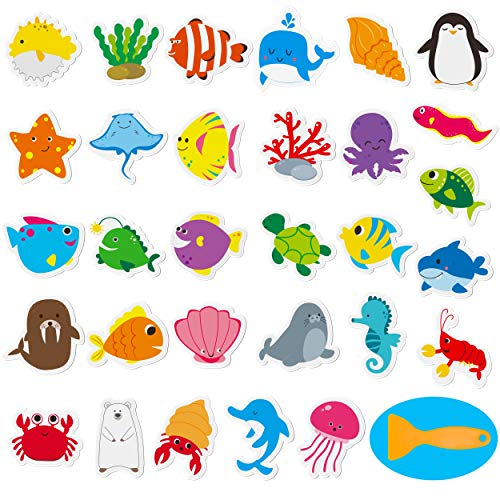 30 Adorable Non-Slip Sea Animal Bathtub Shower Deco Water-Resistance Stickers in 30 Designs
