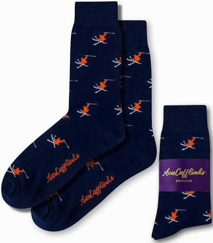 AUSCUFFLINKS Ski Socks For Him & Her | Fun Gift Socks for Dad & Mum