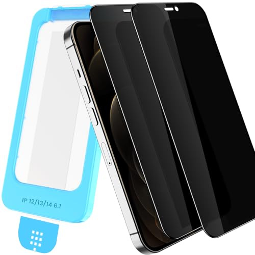 Orealgut für Panzerglas iPhone 12 Pro/iPhone 12 26°Sichtschutz Auto-Montage | 100% Staubfrei & Blasenfrei, Full Screen Privacy Schutzfolie, 9H+ Schutzglas Bruchsicher, Premium Blickschutzfolie, 2 Stück